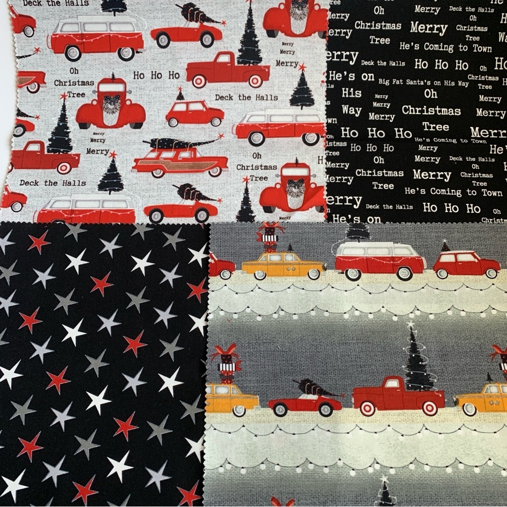 Around Town Christmas Collection Fabric Squares 10”x10” Holiday Theme 23 Pieces